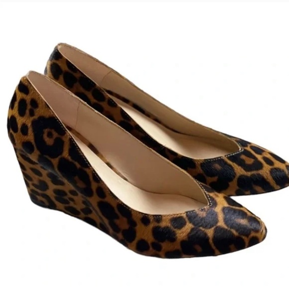 1.State Maeve Kenya Leopard Calf Hair Wedge - Picture 2 of 7